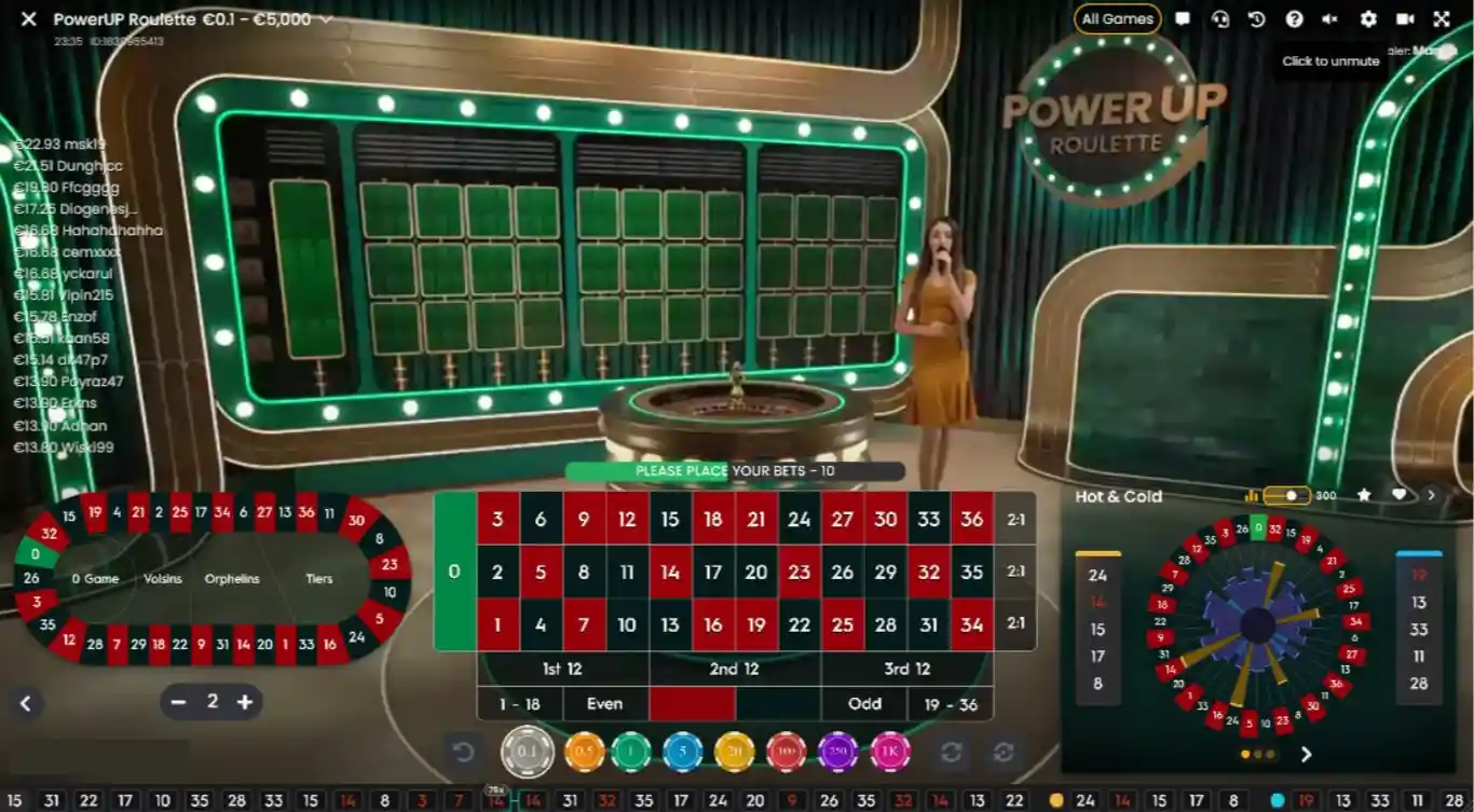 Pragmatic Play tarafından sunulan Live Power Up Roulette: Oyna ve Kazan